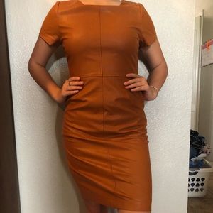 Anthropologie-Sunday in Brooklyn orange dress